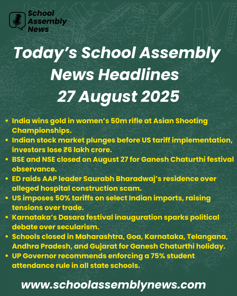 news headlines for school assembly